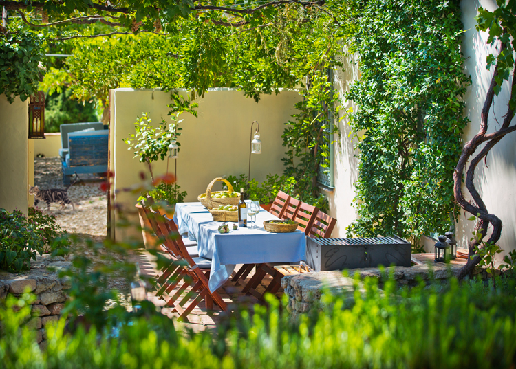 CASA MAIA - Dining under vine pergola CASA MAIA - Dining under vine pergola